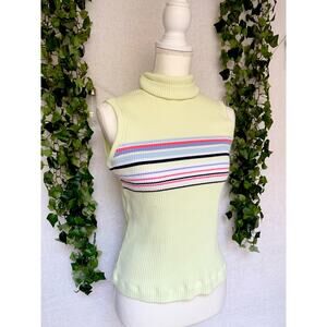 Vintage Carolyn Taylor Sleeveless Turtleneck Top Pastel Green Women's Medium